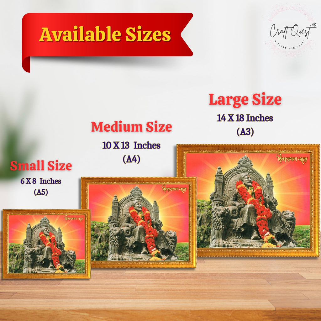 CRAFT QUEST Chhatrapati Shivaji Maharaj Wall Photo Frame | Home Decoration Item | Indian Historic Classic Painting Wall Art Best Gifting Option