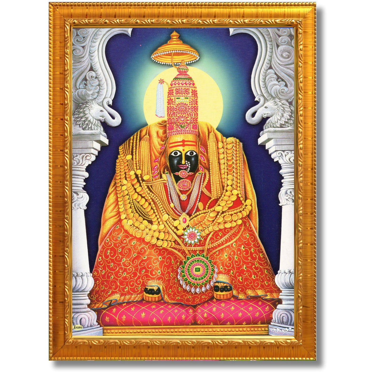 CRAFT QUESTTulja mata photo with frame, Tuljabhawani photo, Tuljapur, Religious Framed Painting