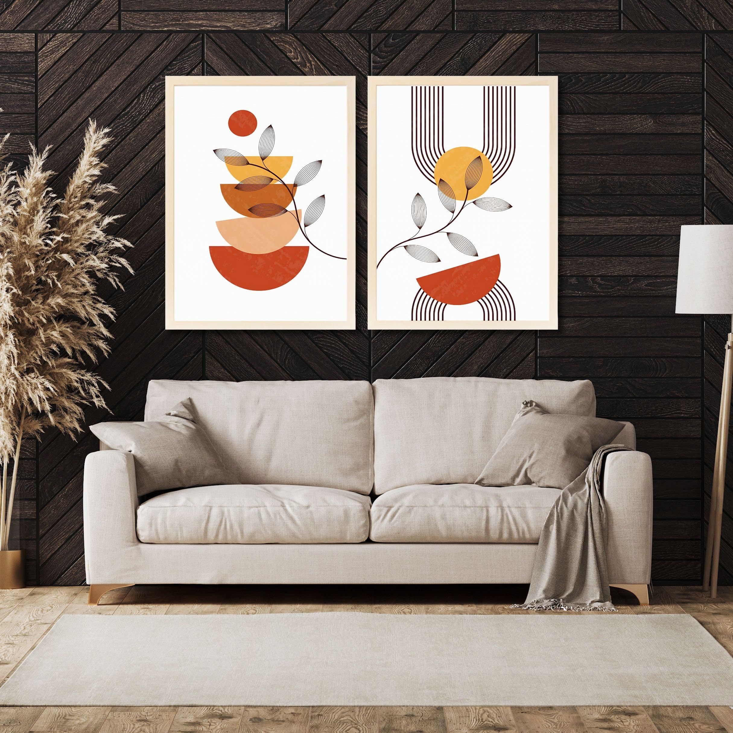 CRAFT QUEST Set of 2 piece Wall Art poster Frame Painting for Wall Decoration With Acrylic Glass, living room, Home, Restraunt, Office