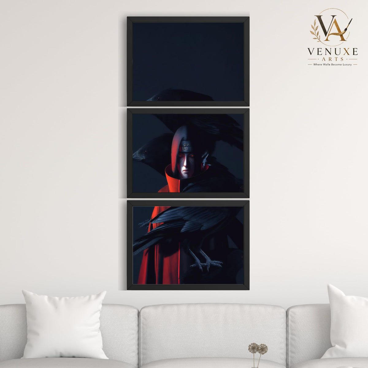 VENUXE ARTS Set Of 3 Anime Characters Wall Framed |Anime Characters Framed Poster for Living Room Bedroom Gaming Room Studio Wall Decor