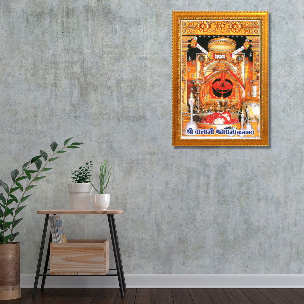 CRAFT QUEST Salasar balaji Hanuman | Bajrangbali Religious Photo with frame for Home Decorative Item Synthetic Wood