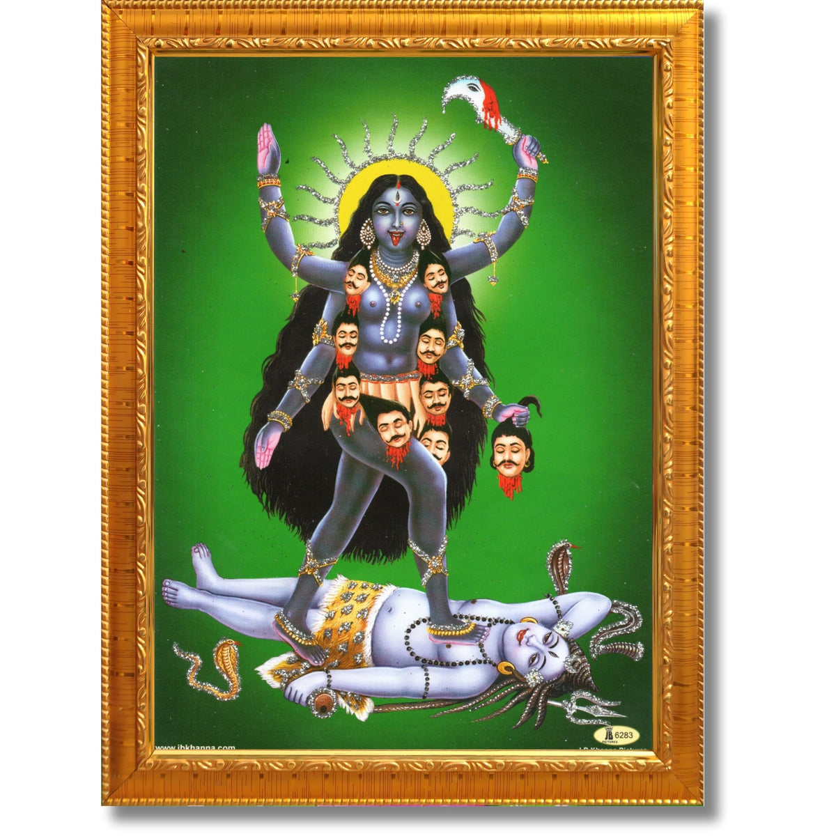 CRAFT QUEST Mahakali Kali Mata Ji Shiv Shiva Wall Painting Framed Home Decor