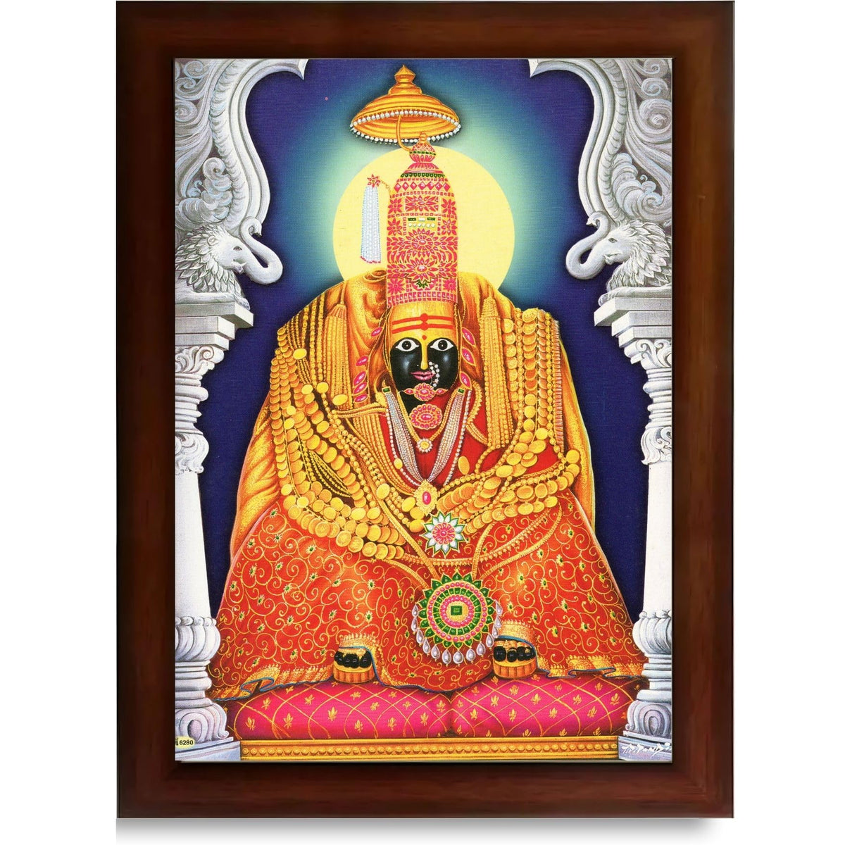 CRAFT QUESTTulja mata photo with frame, Tuljabhawani photo, Tuljapur, Religious Framed Painting