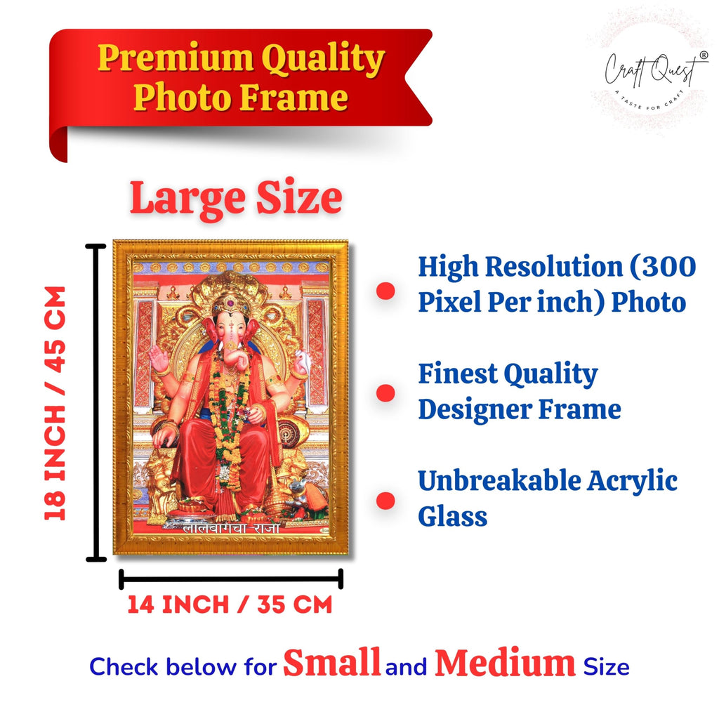 CRAFT QUEST Lord Ganesh ji Modern Wall Painting With Frame For Home and Office Decor,