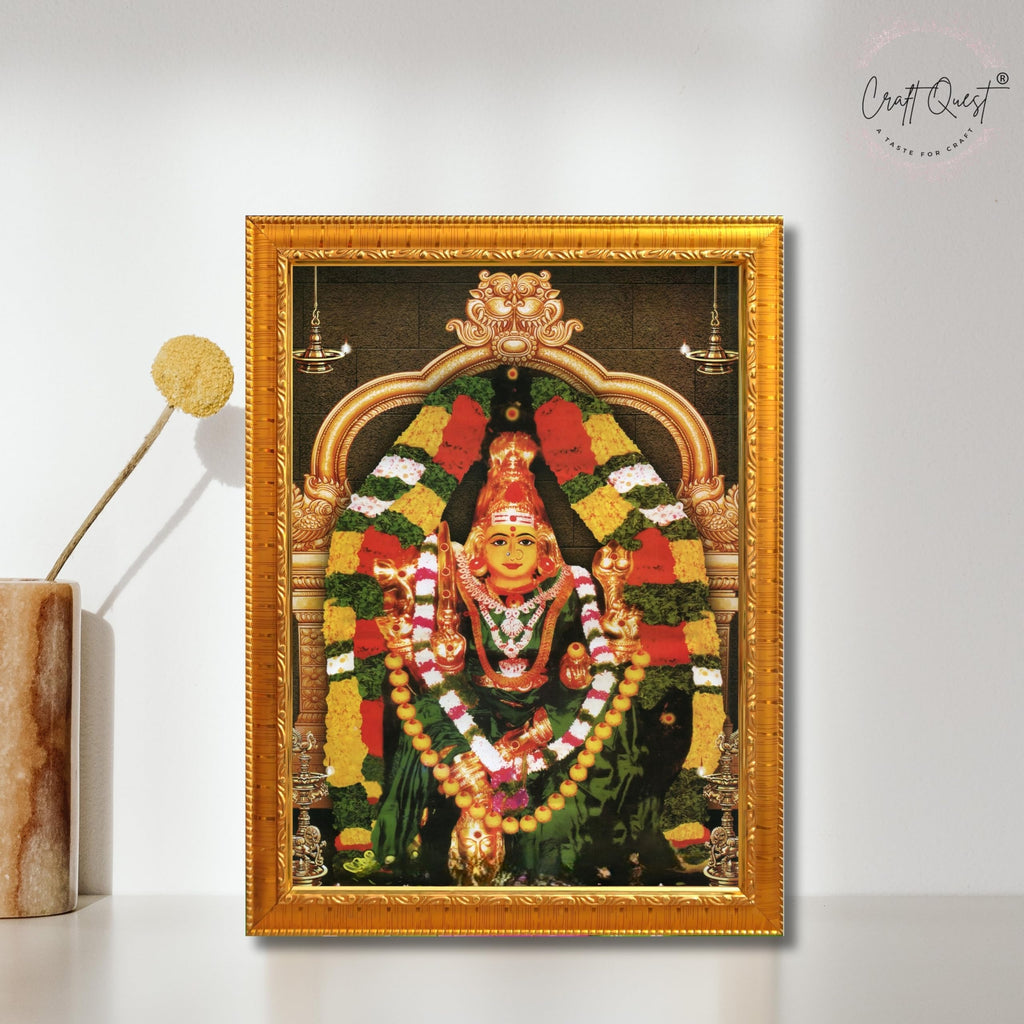 CRAFT QUEST Vijayawada Kanaka Durga Devi Durgamma Wall Photo Framed | South God Frame for Home, Office, Temple & Gifting