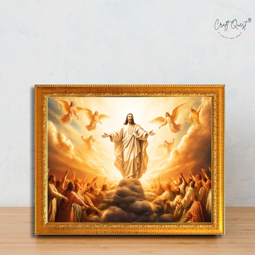 CRAFT QUEST Lord Jesus Christ Photo Frame | Decorative Picture for Gifts, Home Decor | Jesus Painting, Religious Photo Frame