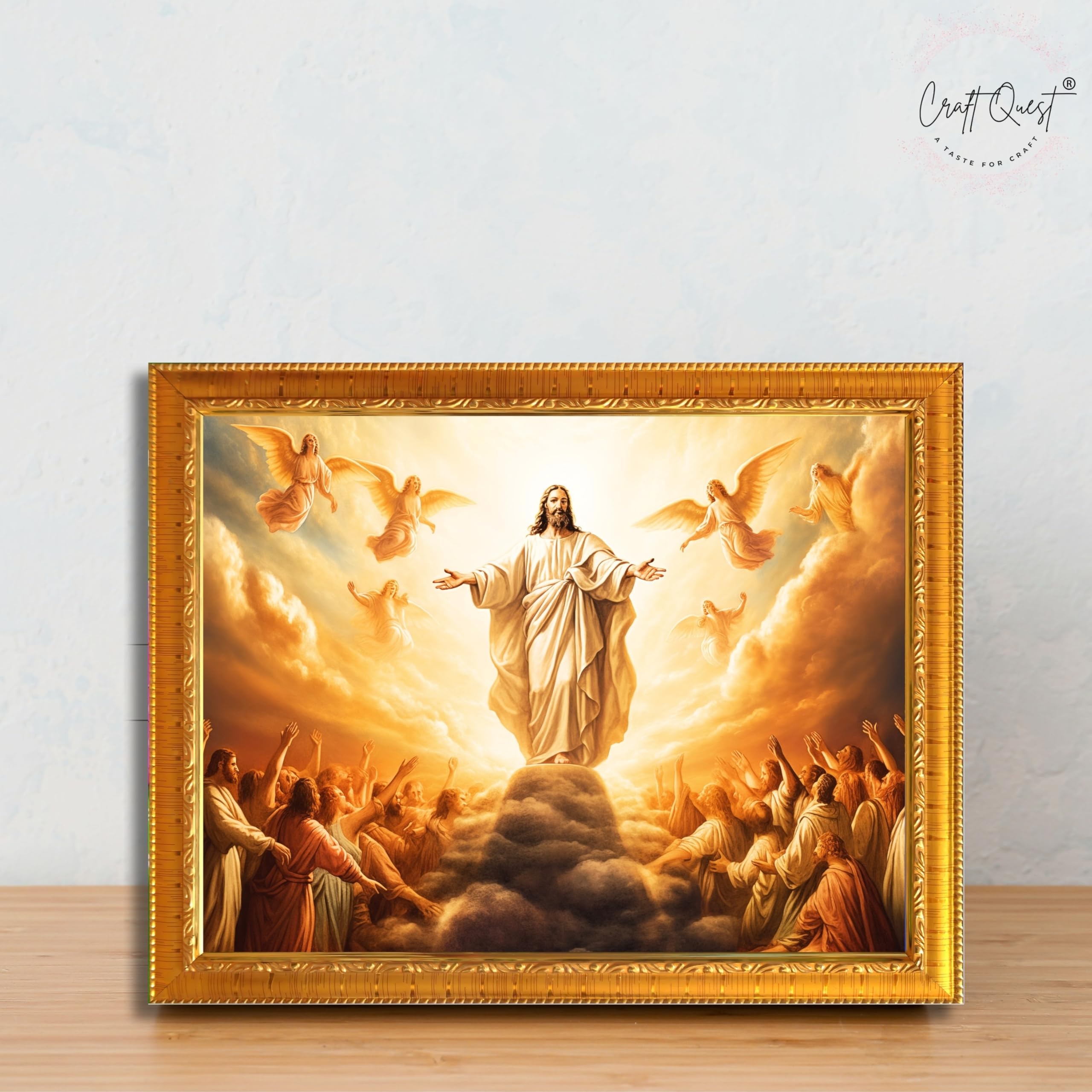 CRAFT QUEST Lord Jesus Christ Photo Frame | Decorative Picture for Gifts, Home Decor | Jesus Painting, Religious Photo Frame