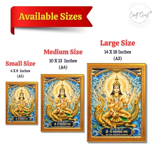 CRAFT QUEST Varun Dev photo frame for wall vastu | Jhulelal Ji Acrylic Photo Frame for Wall Decoration | Vastu Positive Energy Wall Art for Home, Office & Temple