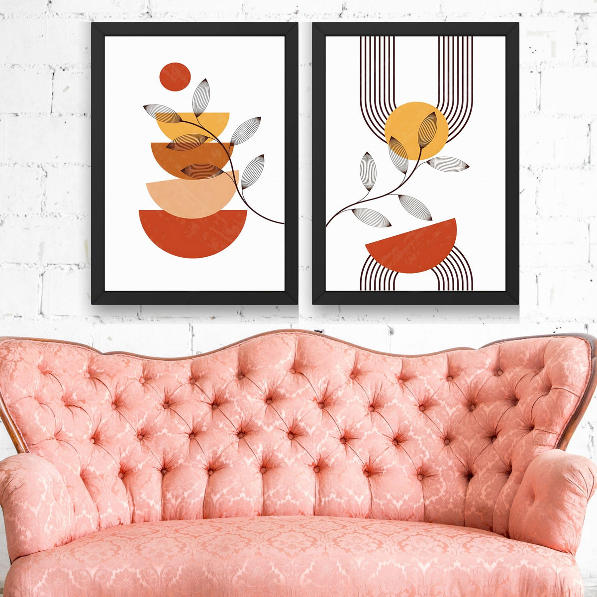CRAFT QUEST Set of 2 piece Wall Art poster Frame Painting for Wall Decoration With Acrylic Glass, living room, Home, Restraunt, Office