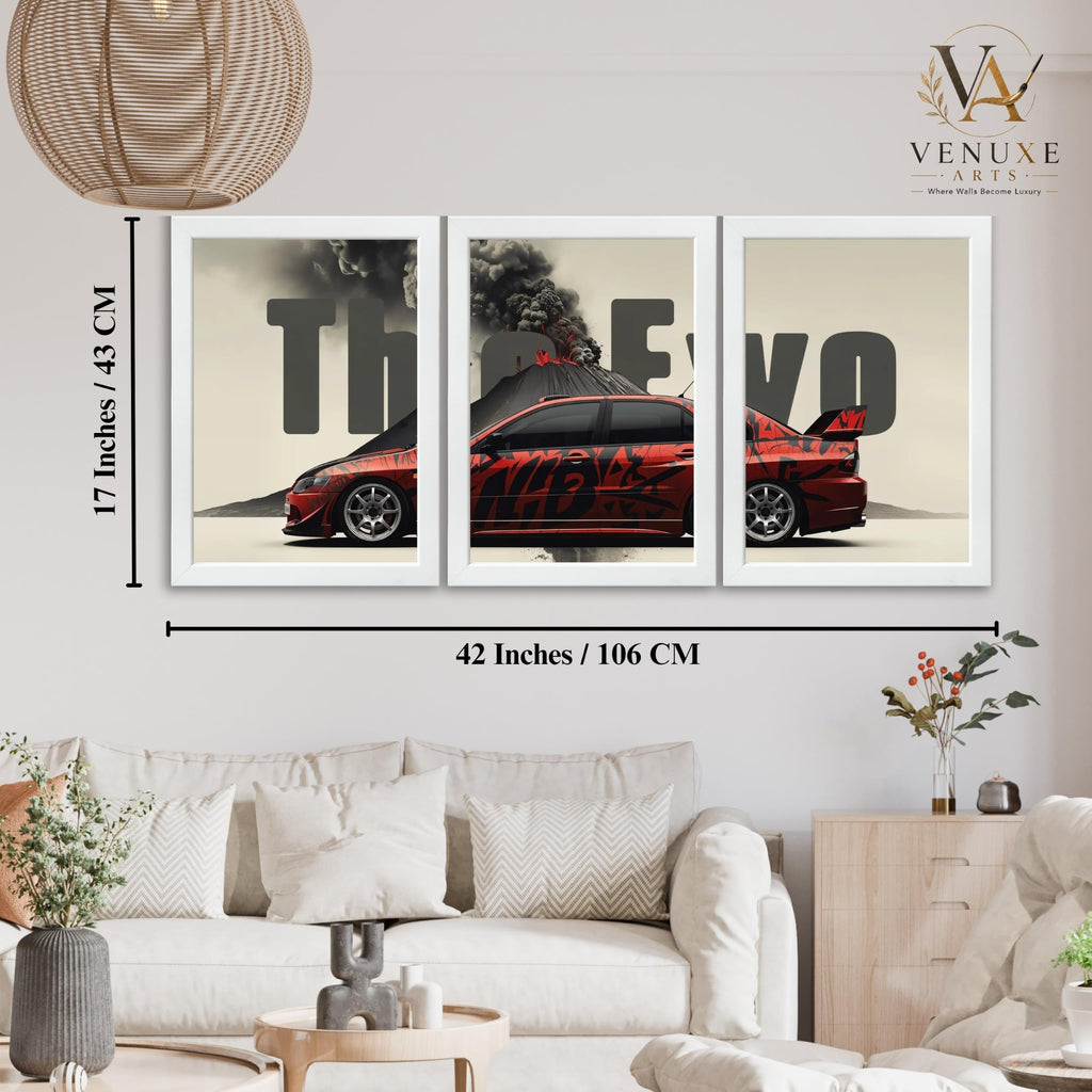 VENUXE ARTS Set Of 3 Big Sports Cars Framed Posters Gift Items for Boys Room Wall Decoration Bedroom Living Room Office Studio Décor | Car Poster Frame for Wall Décor