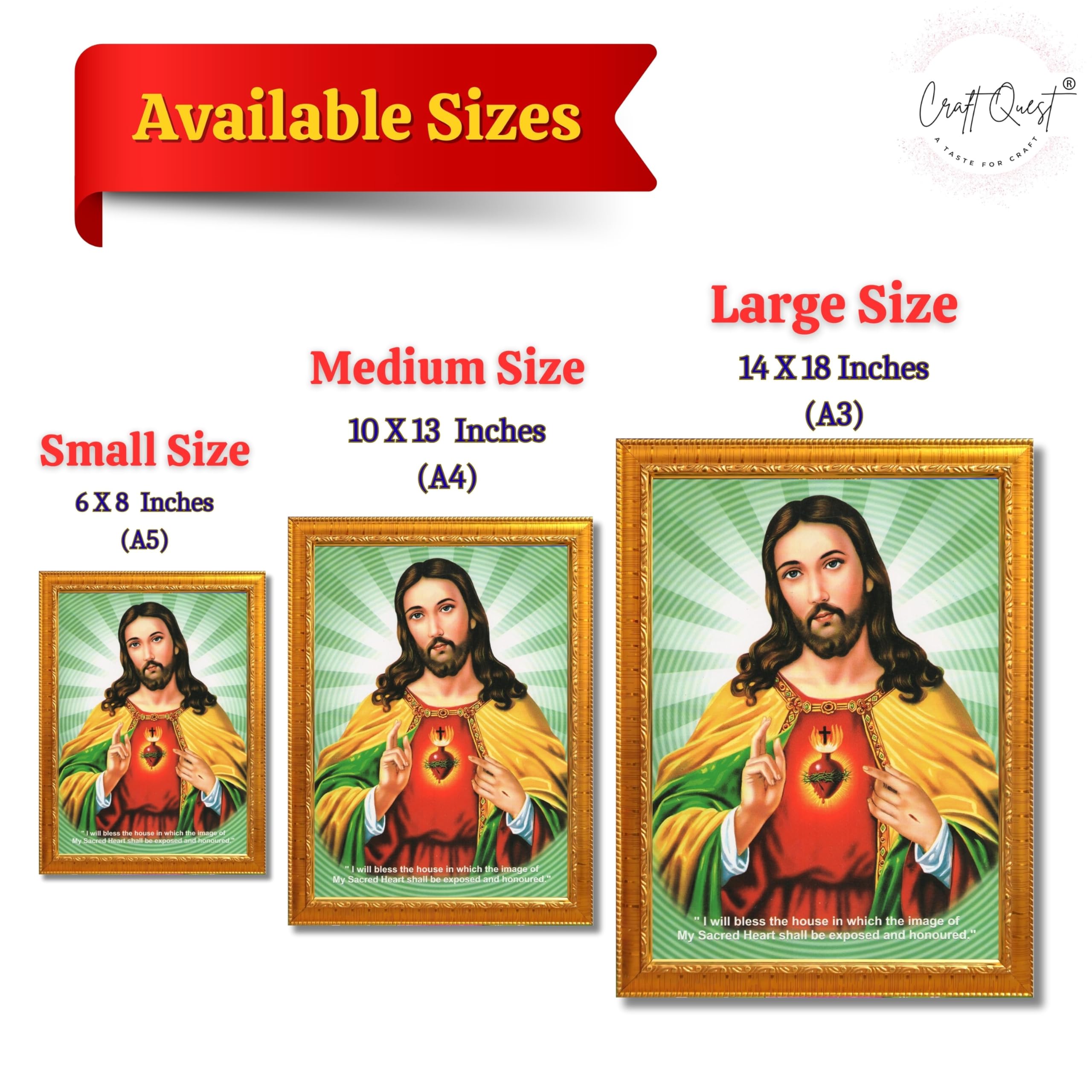 CRAFT QUEST Lord Jesus Christ Painting Aesthetic Hanging Photo Frame Decor for Living Room and Bedroom