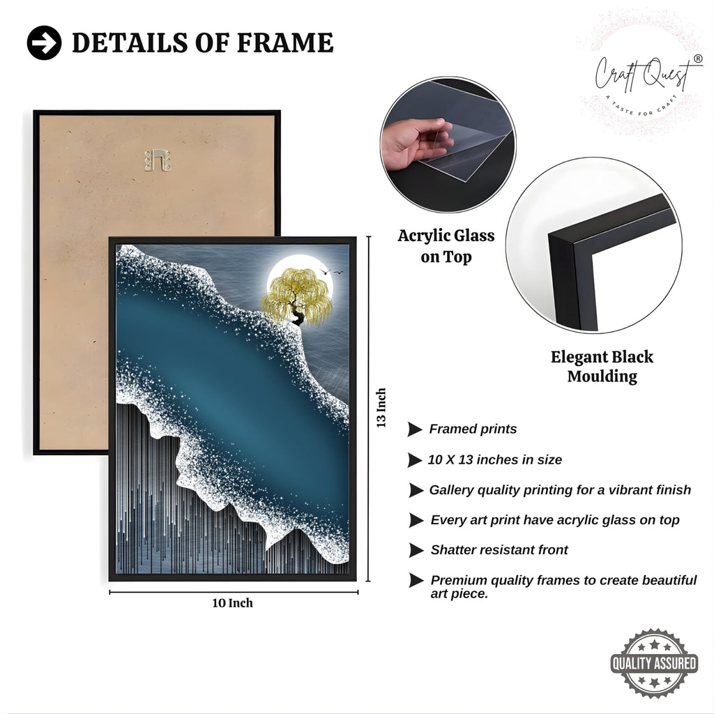CRAFT QUEST Modern Art Abstract Fashionable Artwork Wall Art | Set of 3 Frames for Home Decoration | Ideal for Living Room, Bedroom & Offices