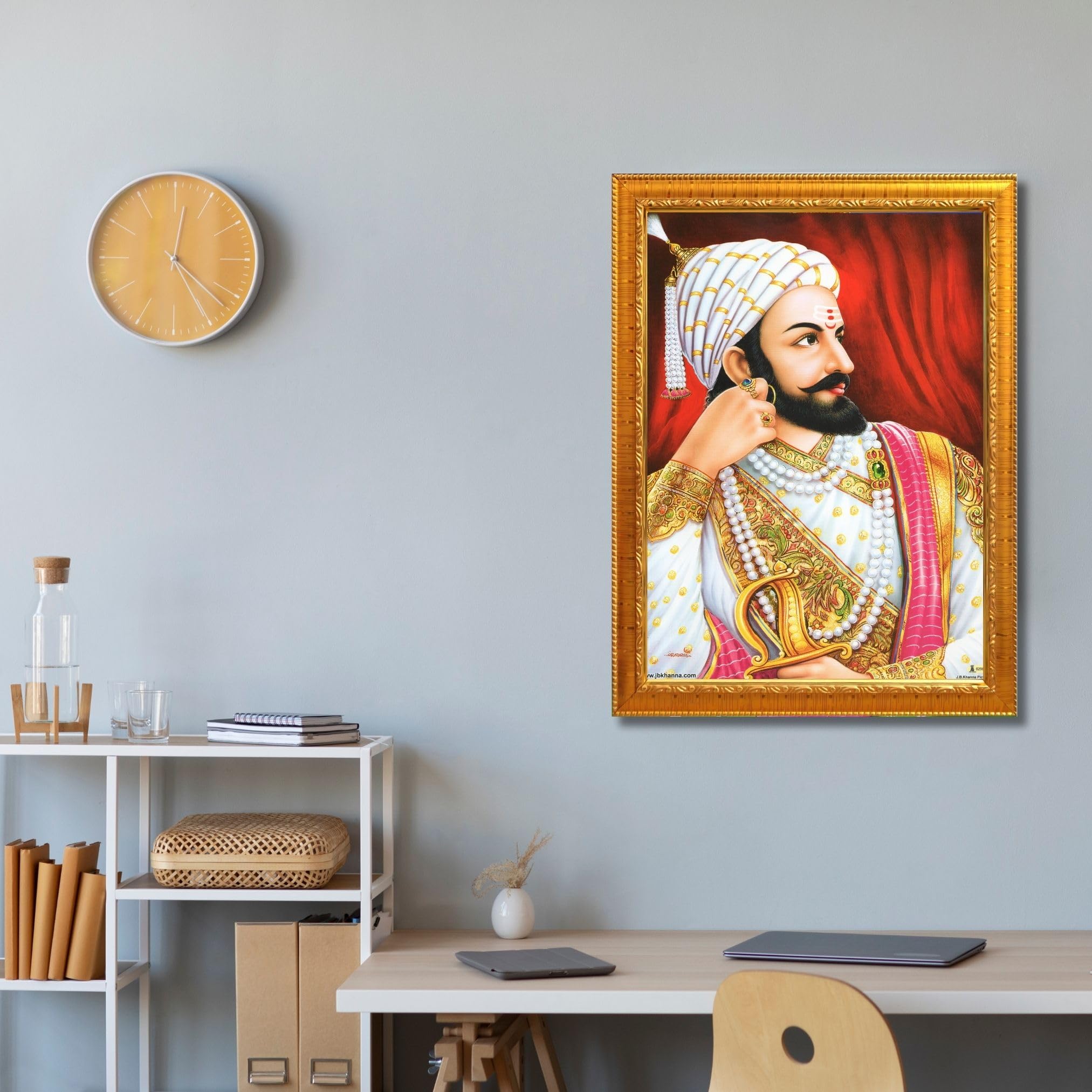 CRAFT QUEST Chhatrapati Shivaji Maharaj photo frame Home Decorative items with synthetic frame (Style 2)