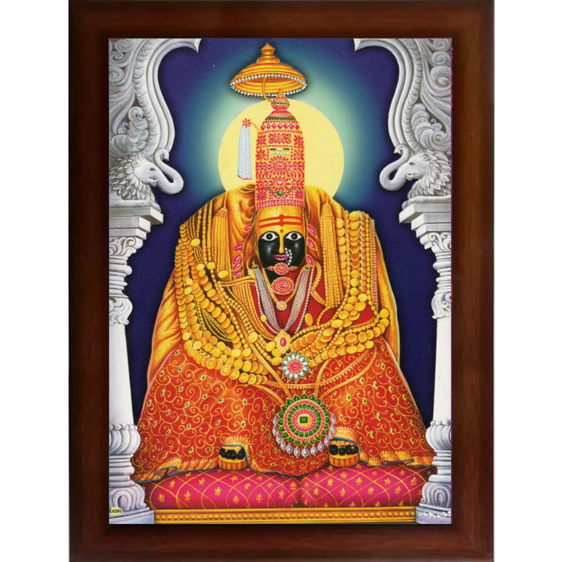 CRAFT QUESTTulja mata photo with frame, Tuljabhawani photo, Tuljapur, Religious Framed Painting