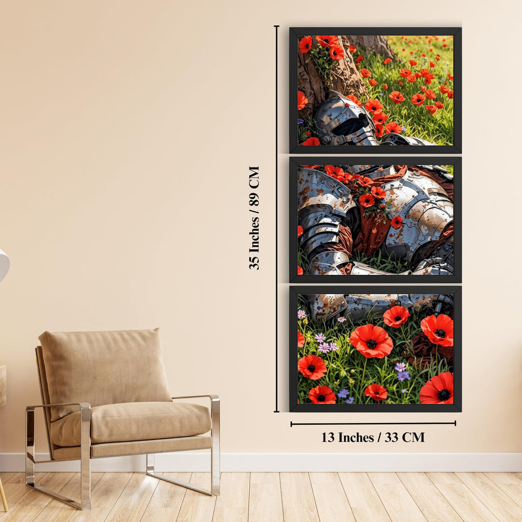 VENUXE ARTS Set Of 3 Anime Characters Wall Framed |Anime Characters Framed Poster for Living Room Bedroom Gaming Room Studio Wall Decor