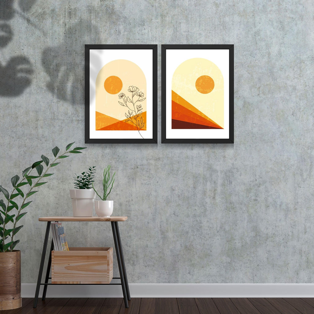 CRAFT QUEST 2 Piece Set of Wall Art poster Frame Painting for Wall Decoration With Acrylic Glass, for living room,Home, Restraunt, Office