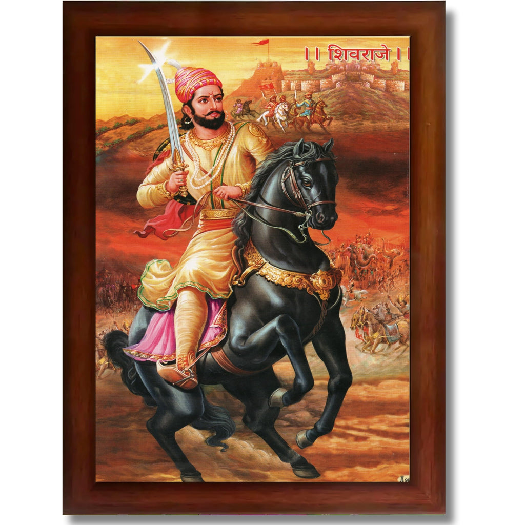 CRAFT QUEST Shivaji Maharaj Wall Photo Frame | For Living, Pooja Room | Home Decoration Item | Best Gifting Option