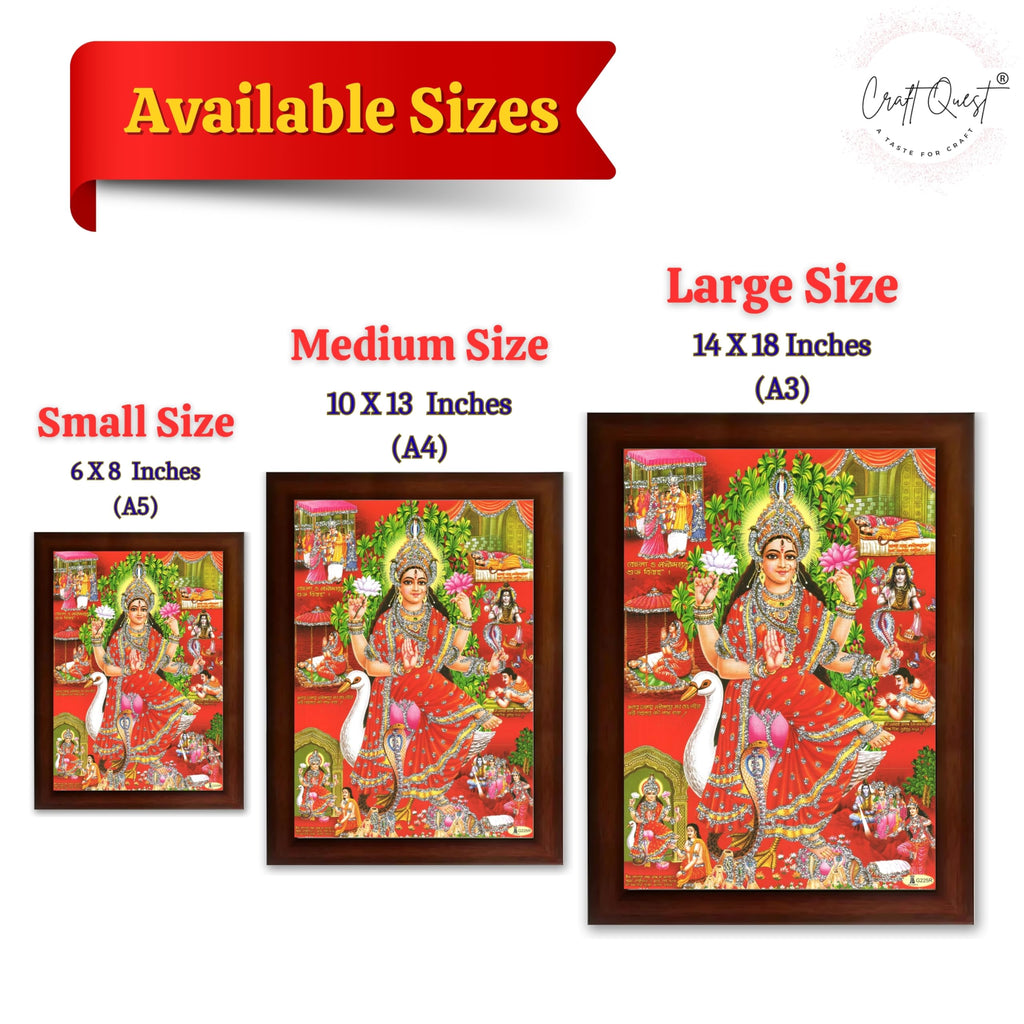 CRAFT QUEST Maa Mansa/Maa Mansani/Maa Nag Devi Photo Frame Wall Painting Framed Home Decor wooden framed