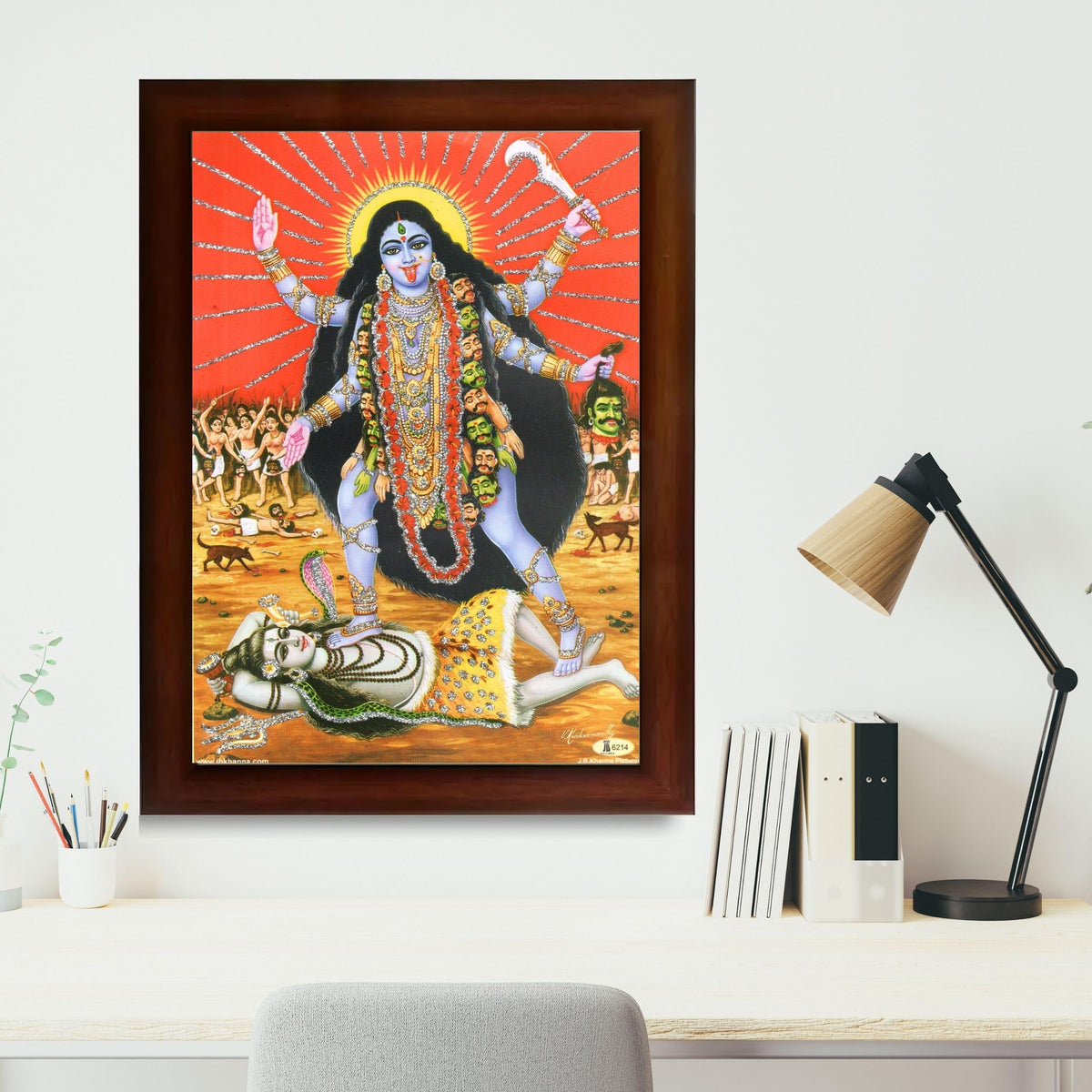 CRAFT QUEST Kali Mata photo with frame, God Religious Framed With Acrylic Glass