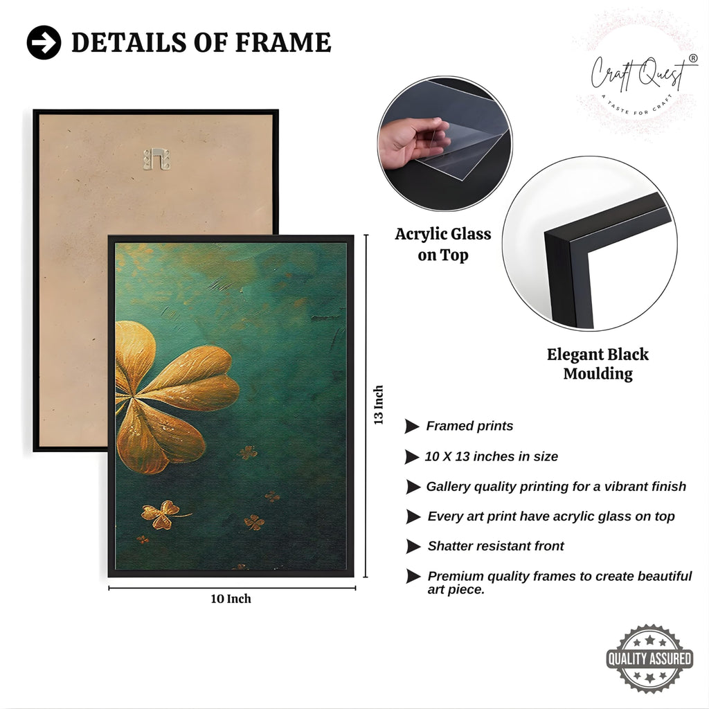 CRAFT QUEST Nature Inspired Flowers & Leaves Wall Art | Set of 3 Frames for Home Decoration | Ideal for Living Room, Bedroom & Offices