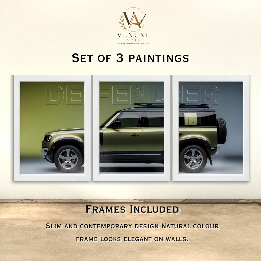 VENUXE ARTS Set Of 3 Big Sports Cars Framed Posters Gift Items for Boys Room Wall Decoration Bedroom, Living Room, Office, Studio Décor | Car Poster Frame for Wall Décor