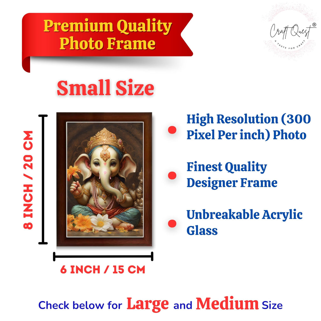 CRAFT QUEST Lord Ganesha Ganpati ji Abstract Modern Wall Painting With Frame For Home and Office Décor