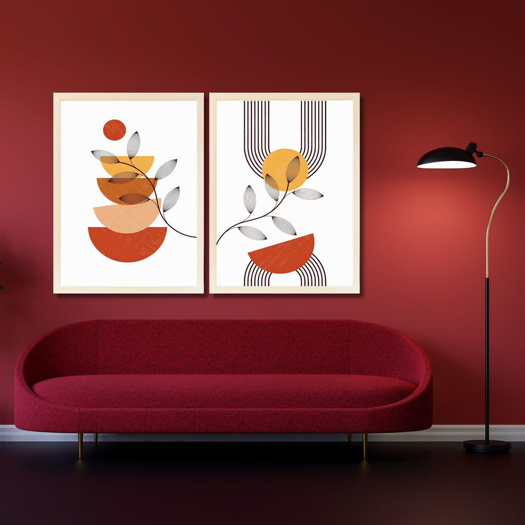 CRAFT QUEST Set of 2 piece Wall Art poster Frame Painting for Wall Decoration With Acrylic Glass, living room, Home, Restraunt, Office