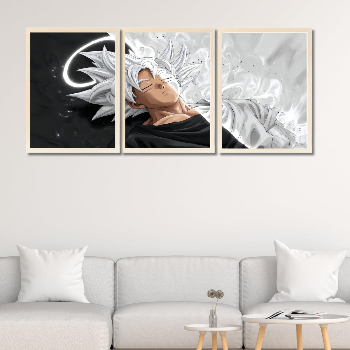 VENUXE ARTS Set Of 3 Anime Characters Wall Framed |Anime Characters Framed Poster for Living Room Bedroom Gaming Room Studio Wall Decor