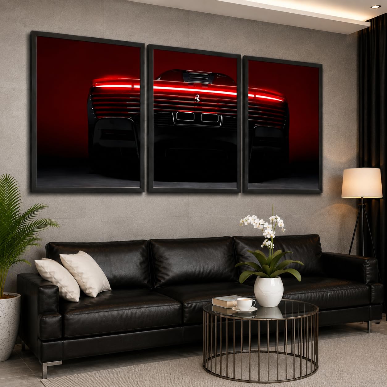 VENUXE ARTS Set Of 3 Big Sports Cars Framed Posters Gift Items for Boys Room Wall Decoration Bedroom Living Room Office Studio Décor | Car Poster Frame for Wall Décor