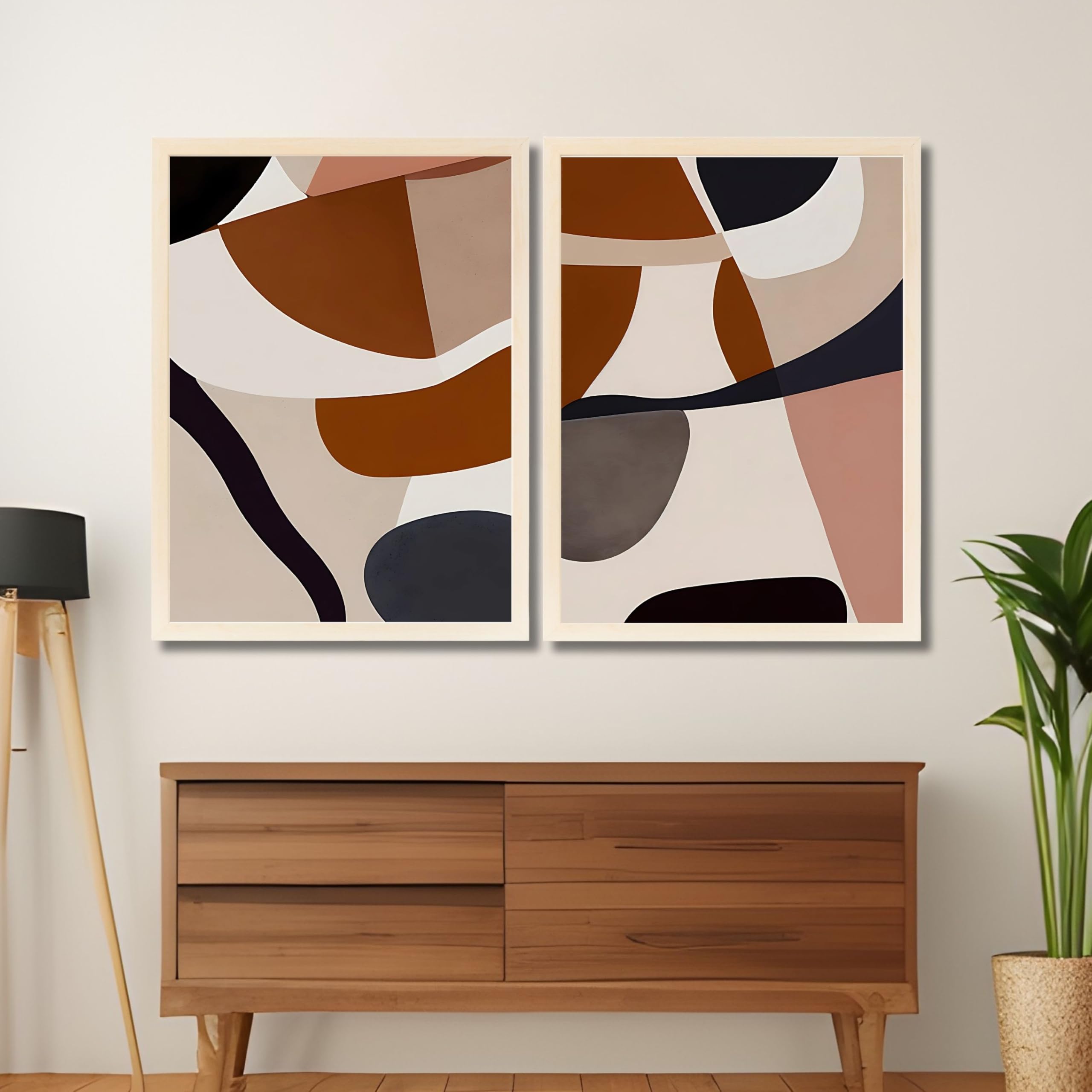 CRAFT QUEST Set of 2 piece Wall Art poster Frame Painting for Wall Decor With Acrylic Glass, living room, Home Office, Restraunt