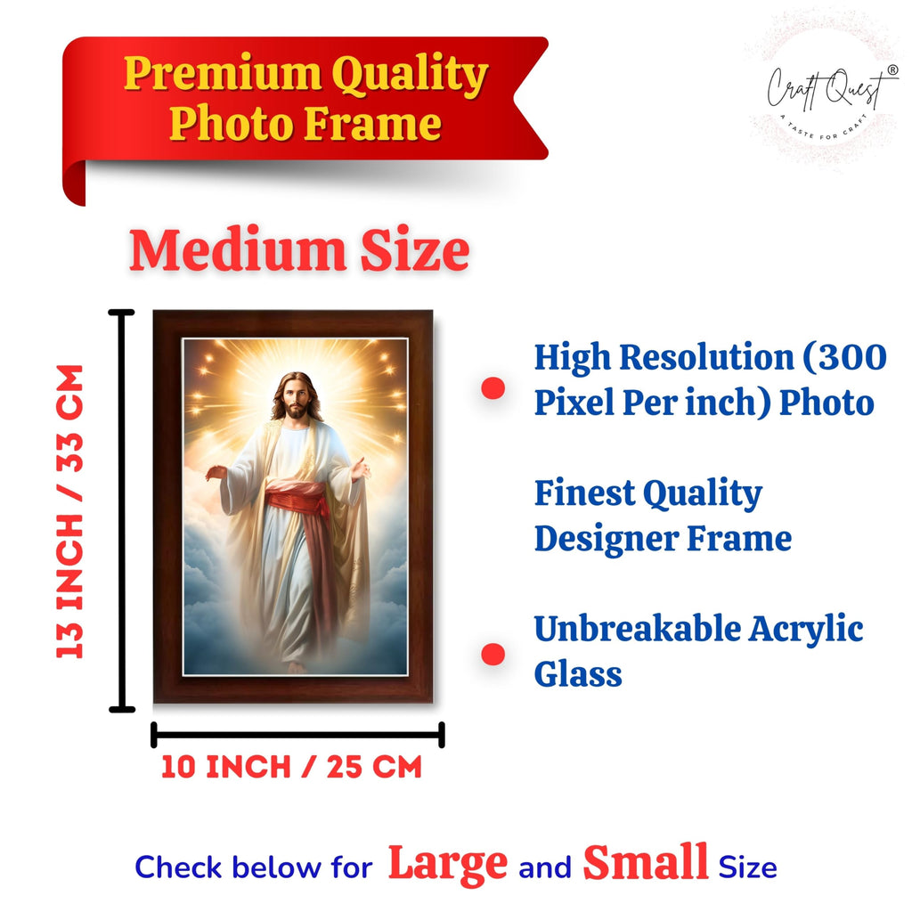CRAFT QUEST Lord Jesus Christ Blessing Wall Artwork Wood Photo Frame Wall Hanging Gift Item
