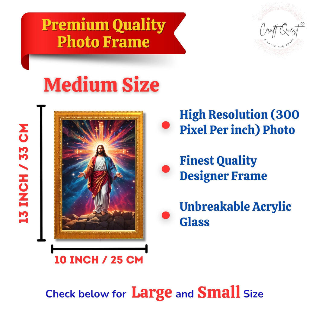 CRAFT QUEST Jesus Christ Photo Frame Jesus Wall Painting Spiritual Christian Wall Décor Item for Room and Prayer