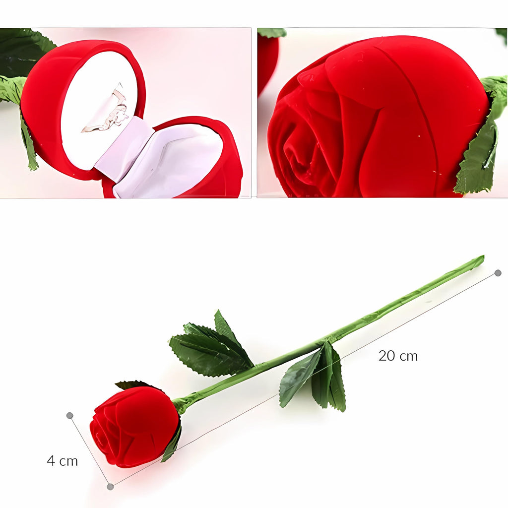 CRAFT QUEST Velvet Red Rose Jewellery Ring Box (Gift, Engagement) Single Box Without Ring