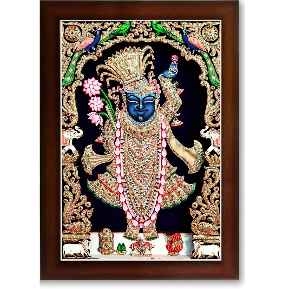 CRAFT QUEST Shrinathji Photo with Frame | Shreenathji Photo with Frame Religious Framed Painting