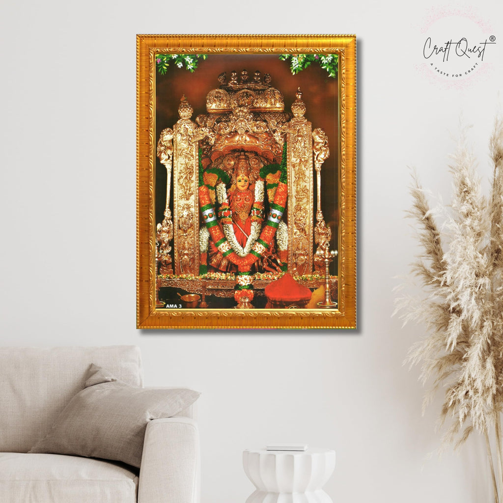 CRAFT QUEST Vijayawada Kanaka Durga Devi Durgamma Wall Photo Frame | South God Frame for Home, Office, Temple & Gifting