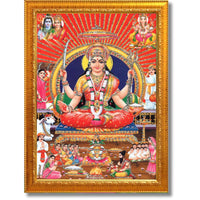 CRAFT QUEST Santoshi MataJi Color Photo Frame for Home Temple Pooja and Devotional Gift Item
