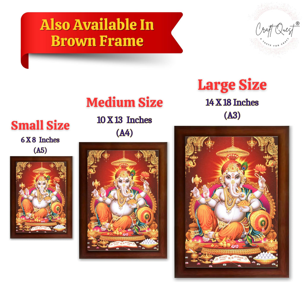 CRAFT QUEST Lord Ganesh ji Modern Wall Painting With Frame For Home and Office Decor