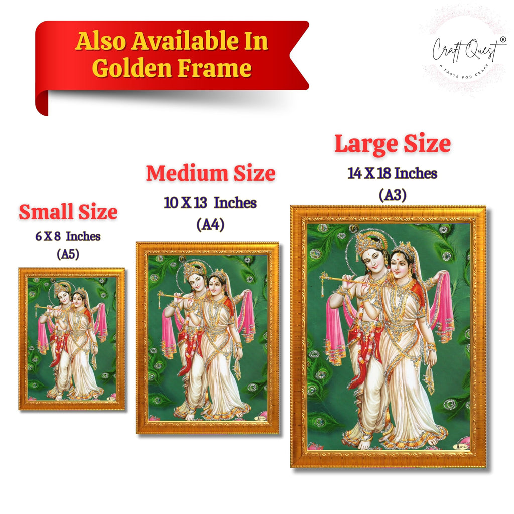 CRAFT QUEST Radha Krishna ji Painting With Frame Wall Paintings for Living Room, Bedroom, Office Décor