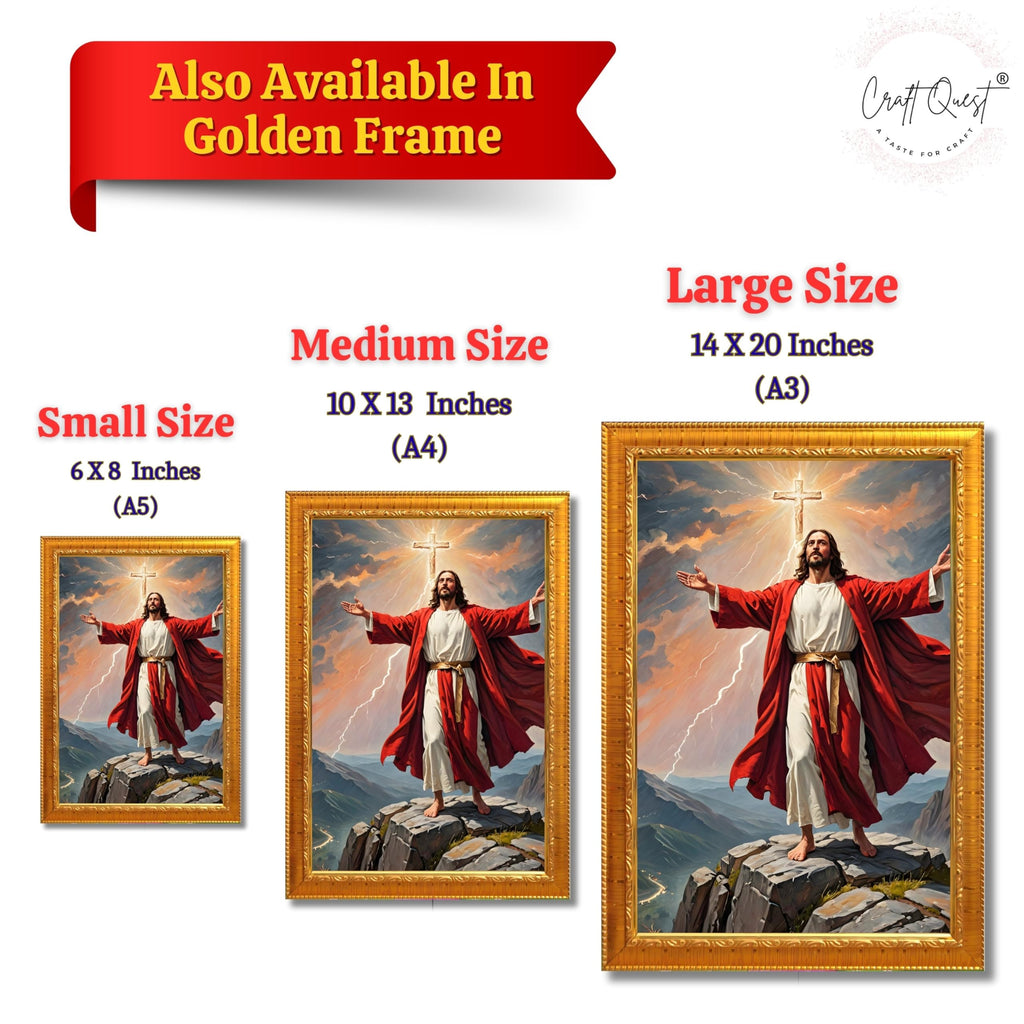 CRAFT QUEST Lord Jesus Christ Christmas Wall Artwork Photo Frame Spiritual Christian Wall Décor for Room