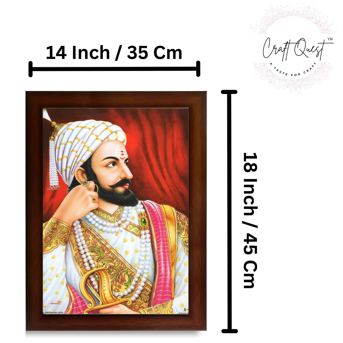 CRAFT QUEST Chhatrapati Shivaji Maharaj photo frame Home Decorative items with synthetic frame (Style 2)