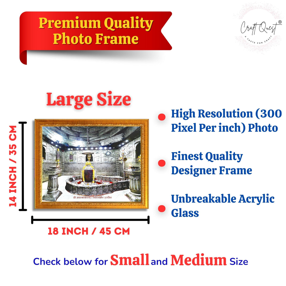 CRAFT QUEST Mahakal Shivling Photo Frame Shiv Mahakaleshwar Bholenath Mahakal Photo Frame, Religious Photo Frame