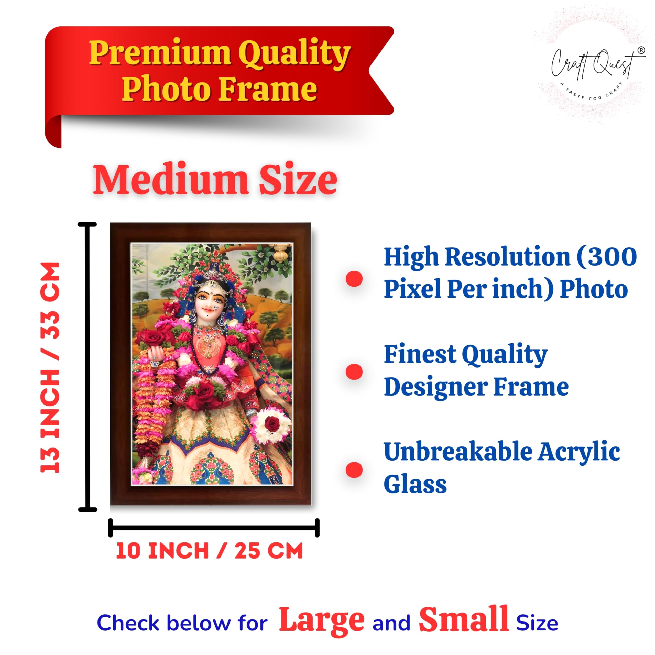 CRAFT QUEST Shri Radha Rani Shringaar Darshan in Vrindavan Frame