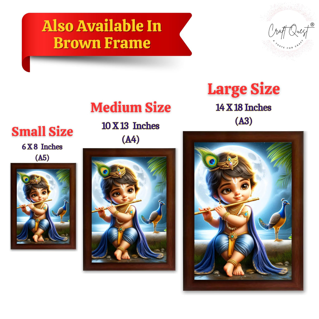 CRAFT QUEST Bal Gopal Painting | Mohan Murari Kanha Ji Poster | Walls Home Bedroom Living Room Decoration Gift.