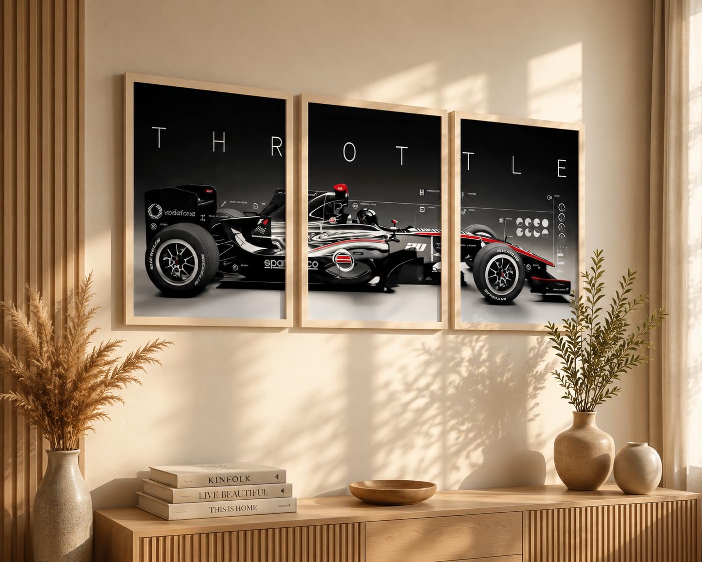 VENUXE ARTS Set Of 3 Big Sports Cars Framed Posters Gift Items for Boys Room Wall Decoration Bedroom Living Room Office Studio Décor | Car Poster Frame for Wall Décor