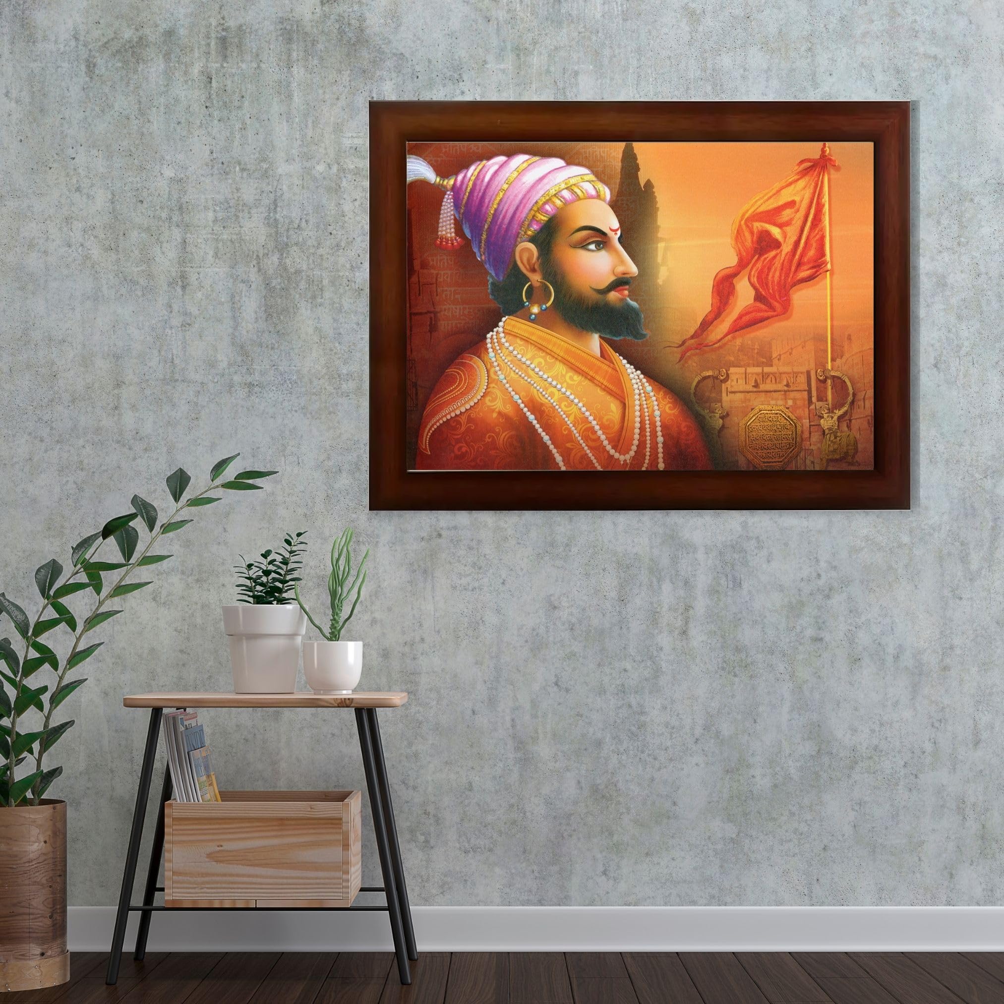 CRAFT QUEST Chhatrapati Shivaji Maharaj photo frame Home Decorative items with synthetic frame