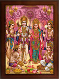 Craft Quest Ram Darbar Sparkle Coated Framed Home Decorative Gift Item Painting (14 inch x 10 inchs Multicolour,Religious)