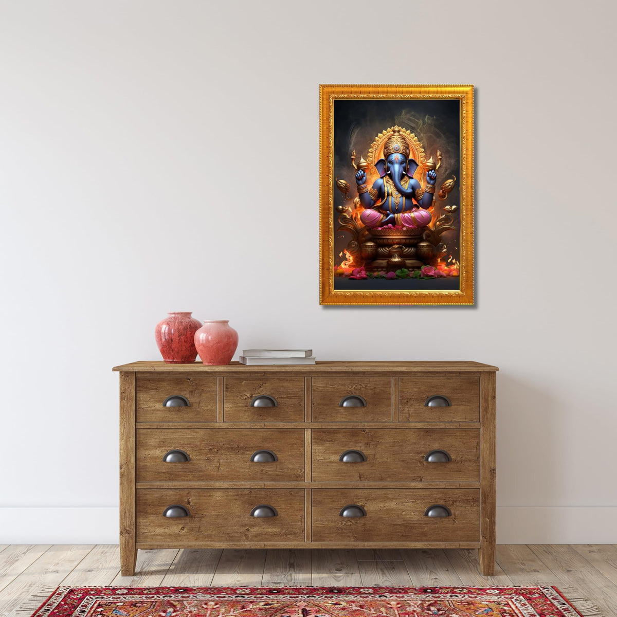 CRAFT QUEST God Ganpati Modern Wall Art Painting With Frame For Pooja,Office and Home Decor Item