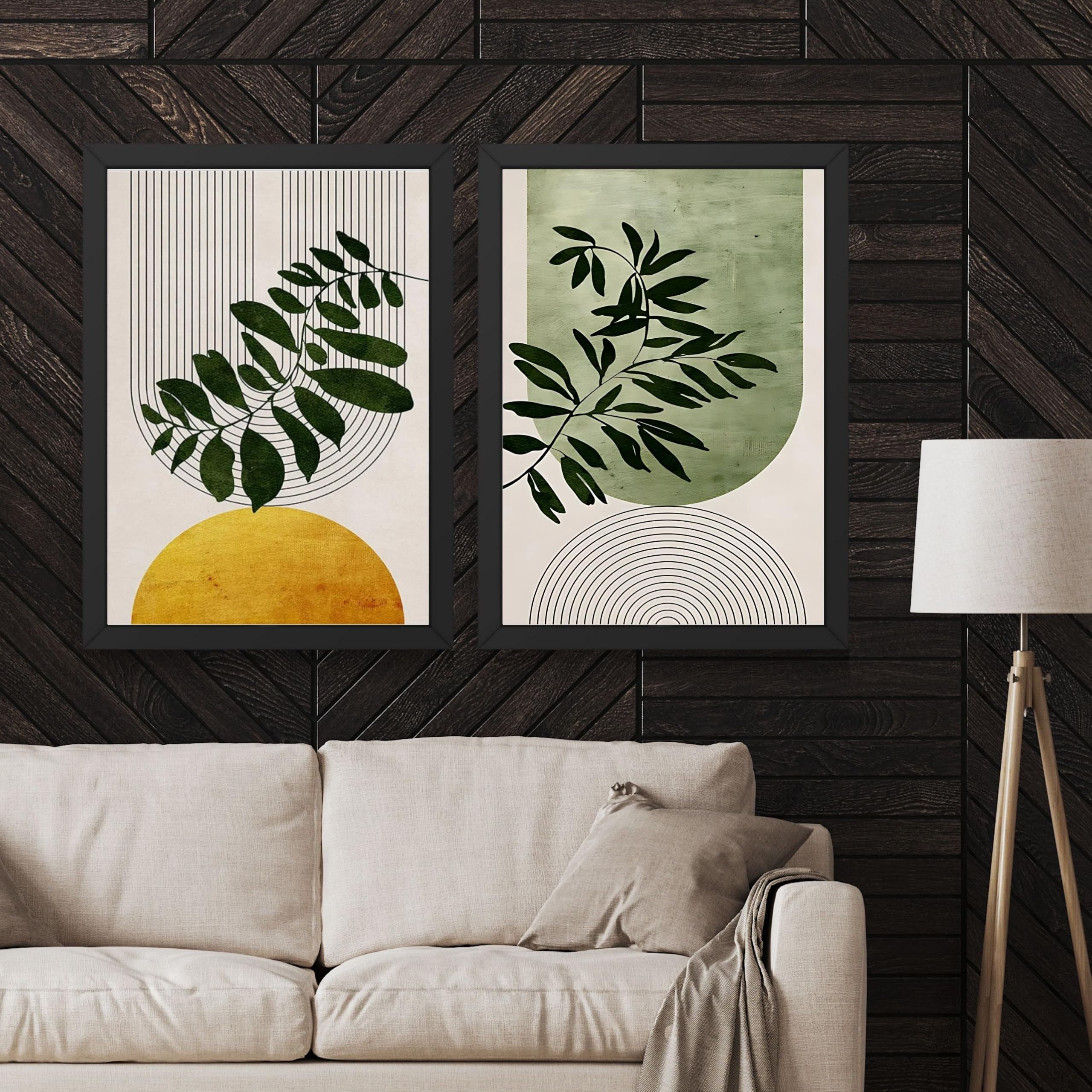 CRAFT QUEST Set of 2 piece Wall Art poster Frame Painting for Wall Decoration With Acrylic Glass, living room, Home, Office, Restraunt