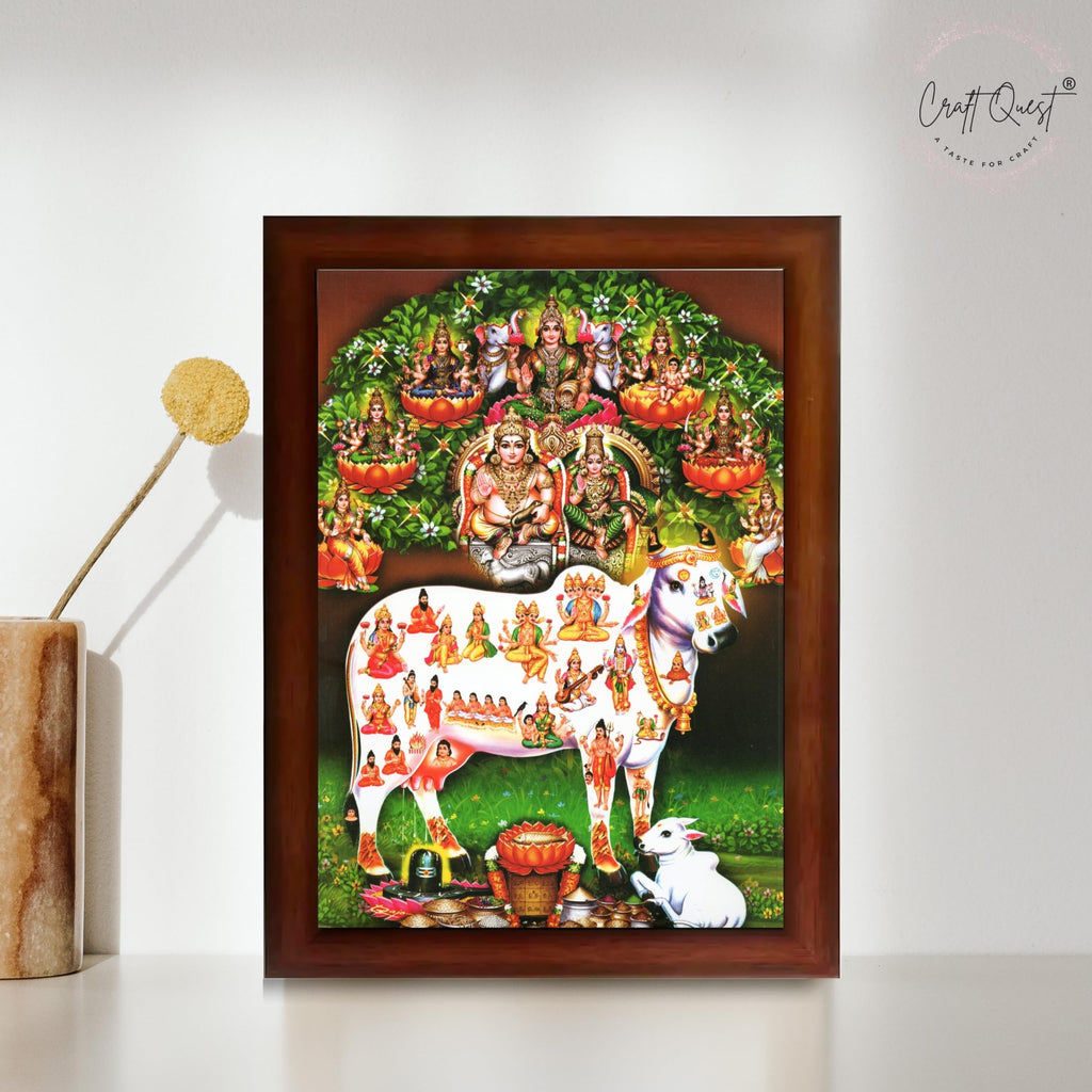 CRAFT QUEST Lord Kubera Swamy Kuber Kubera Wall Painting Framed, Religious Photo Frame, Home Decoration Gift Item