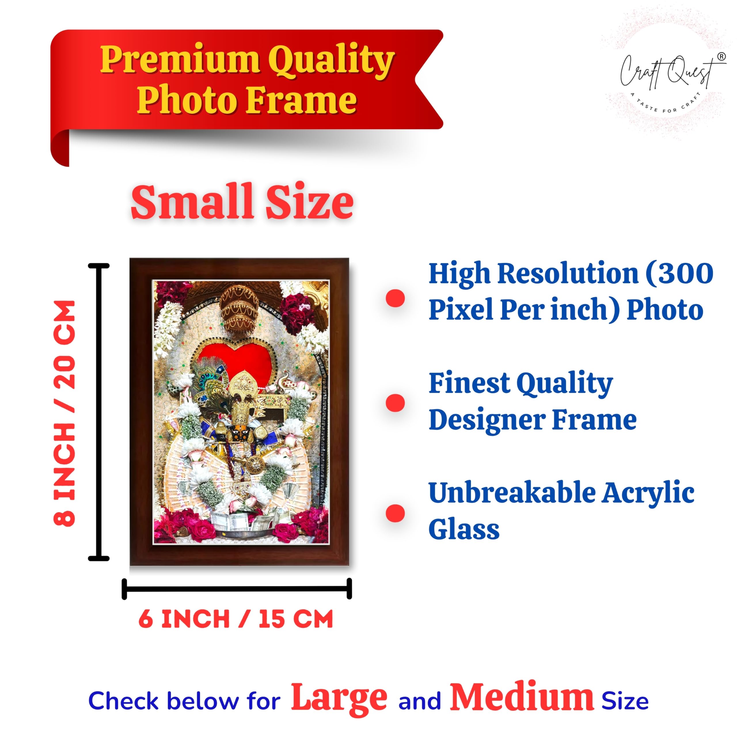 CRAFT QUEST Shri Sanwaliya Seth Shringaar Darshan Photo Frame